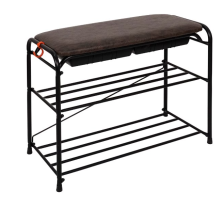 Подставка для обуви "Альфа 23" с сиденьем и ящиком Черный