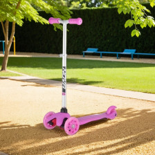 Самокат-кикборд Novatrack Disco-kids Start, детский, светящиеся колеса PU передние 120, заднее 76мм, эргонономичная ручка