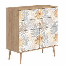 Комод - 1 "Art design Flora" дуб крафт золотой/белый с рисунком