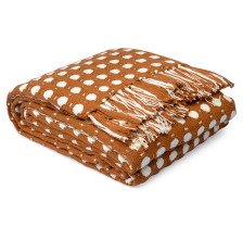 Покрывало из хлопка Polka dots Essential карамельное 180х250 см