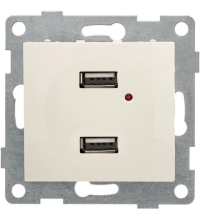 Розетка USB 2-м скрытой установки С10USB2-003 бежевый