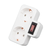 Разветвитель Uniel сетевой с выключателем с/з 2 гнезда 16А 3500Вт S-GES2-16PB WHITE  