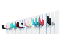 Вешалка "Вена" цвет белый (крючки разноцвет) 60х14.5х1,9см