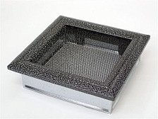 Решетка для камина вентиляционная 17х17 см черная/хром пористая стандарт