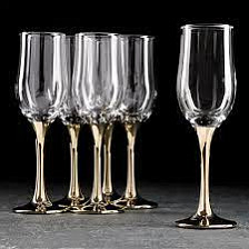 Набор бокалов 6 шт 190 мл для шампанского Венеция золото 6758148