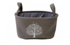 Корзина стеллажная с ручками "Сад" серый Д360, Ш270, В180