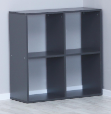 Стеллаж КУБ 4 секции Графит серый 740х300х750