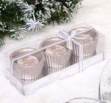 Свечи Новогодние Елочка в подсвечнике 17х6х6 см шампань 221-101