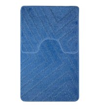 Коврики для ванной комнаты CАНАКС Classic Uni Полоски (2шт) 55х90см 55х45см синий 00289
