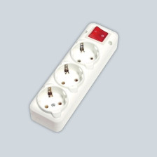 Колодка 3-м c заземлением NE-AD 3014-KА 16А 250В с выключателем