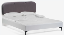 Кровать Валенсия 1600 11.36.02 Белый шагрень/Белая шагрень/Велутто 19 темно-серый