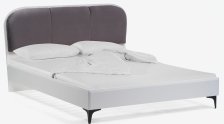 Кровать Валенсия 1600 11.36.02 Белый шагрень/Белая шагрень/Велутто 19 темно-серый