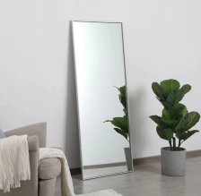 Зеркало 450х1350 мм в алюминиевом профиле, белый глянец