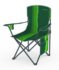 Кресло складное усиленное 57х57х90 классический зеленый (сталь d19мм) К502