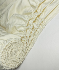 Простынь на резинке страйп-сатин 160х200х28 см шампань Mariya DeLuxe