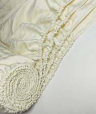 Простынь на резинке страйп-сатин 160х200х28 см шампань Mariya DeLuxe