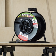 Удлинитель силовой Nature металлическая катушка с/з 3500Вт 16А ПВС 3х1,5 4гн 50м 
