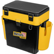 Ящик зимний HELIOS FishBox 39х38х25, 19л, отдел в крышке, 2 карм, ремень, черно-желтый 282839