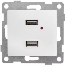 Розетка USB 2-м скрытой установки С10USB2-001 белая