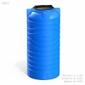 Емкость 300л N300 с крышкой голубая вертикальная