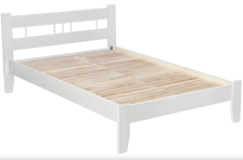 Кровать Массив-2Н 1,6 Снег, маленькая спинка