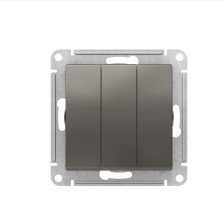 Выключатель 3-м скрытой установки Atlas Design ATN000931 сталь