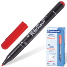 Маркер перманентный нестираемый 1 мм Centropen 2846 тонкий красный
