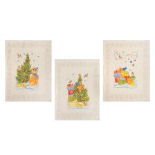 Набор полотенец лен 3 шт рис 391 цв 1 Новогодние приключения-3 46х60 Орша