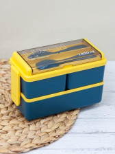 Ланч-бокс 1400 мл Big life, yellow-blue (ложка+вилка) N928-1-02