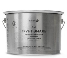 Грунт-эмаль 3 в 1 по ржавчине матовая графит RAL 7024 (10 кг) Elcon