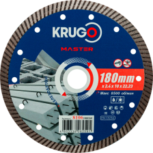 Диск алмазный 180х22,23х2,4х12 Турбо по железобетону KRUGO MASTER 8106 1800260