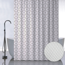Штора для ванной комнаты 180х180см САНАКС БЕЖЕВЫЕ РОМБЫ, с тиснением, без колец 05-06
