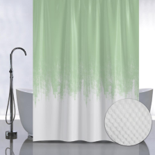 Штора для ванной комнаты 180х180см САНАКС САЛАТОВЫЙ ПЕРЕХОД, с тиснением, без колец 05-05