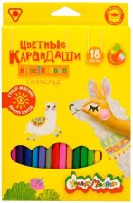 Карандаши цветные 18 цв Каляка-Маляка трехгранные пластик стираемые