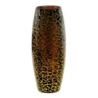 Ваза стеклянная 26см черное золото Кружево 1008512