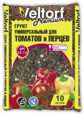 Грунт универсальный для томатов и перца 10л Велторф Premium