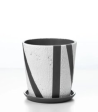 Горшок керамический с поддоном Конус Стрит серо-белый №3 d15см h15,5см 1,5л