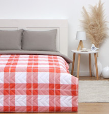 Покрывало микрофибра LoveLife Square Белый/Красный Этель Размер: 180х210