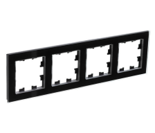 Рамка 4-м Atlas Design Nature ATN321004 черный стекло