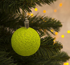 Украшение новогоднее световое Елочный шар 6см зеленый