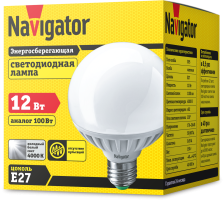 Лампа светодиодная Е27 12W/4000 шар G95 Navigator