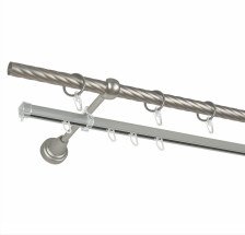 Карниз металлический d16 мм СМ-2907-2Р Хром матовый DELFA 1,8м