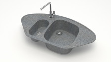 Мойка 945х500 искусственный камень темно-серый 23/Q8