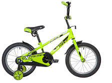 Велосипед NOVATRACK 16", EXTREME, салатовый, полная защита цепи,  тормоз ножной, короткие крылья, нет багажника