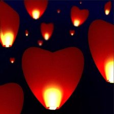 Небесный летающий фонарик "Сердце" 95х80х35см