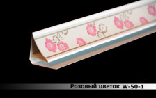 Плинтус потолочный Розовый цветок 40мм (3м) Декор (20)