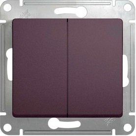 Выключатель 2-м скрытой установки Glossa GSL001451 сиреневый туман