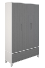 Шкаф 3-створчатый Соня Белый+Серый 2220х460х600мм 