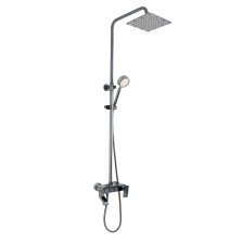 Стойка душевая со смесителем BRIMIX "Тропический душ" 88705 с кнопочным переключением, графит