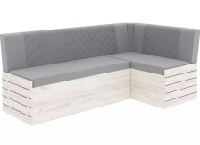 Скамья со спальным местом "Эдисон" дуб крафт белый/ТК серая